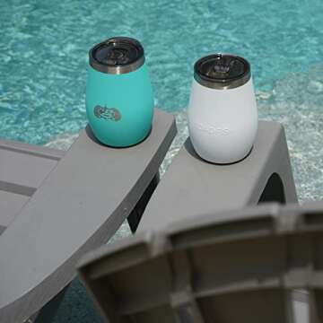 Toadfish Non-tipping 10oz Double Wall Insulated Stainless Steel Stemless Travel Wine Tumbler w/East Slide Lid - Teal