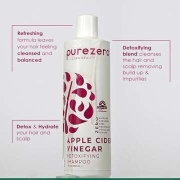 Purezero Apple Cider Vinegar Shampoo & Conditioner Set - Detox Scalp & Hair - pH balanced -Increase ...