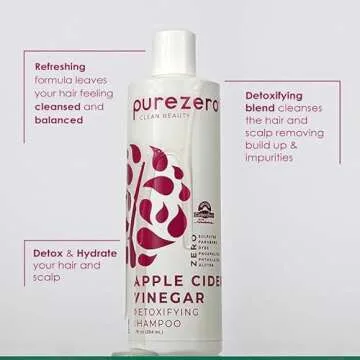 Purezero Apple Cider Vinegar Shampoo & Conditioner Set - Detox Scalp & Hair - pH balanced -Increase ...