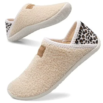 Spesoul Fuzzy House Slippers for Women Men Indoor Closed Back Lightweight Cozy Faux Furry Lining Barefoot House Shoes Slipper Socks for Bedroom Home Office Yoga Outdoor Walking Shoes 6.5-7.5 Women/5-5.5 Men