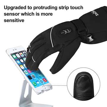 Upgraded Heated Gloves Men Women,Ski Motorcycle Electric Battery Mittens Gloves