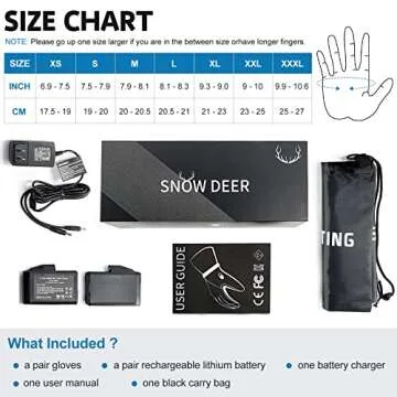 Upgraded Heated Gloves Men Women,Ski Motorcycle Electric Battery Mittens Gloves
