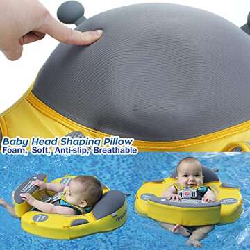 Preself Upgraded Baby Float Non-Inflatable Mambobaby Swim Ring, Infant Soft Solid Swimming Trainer, ...