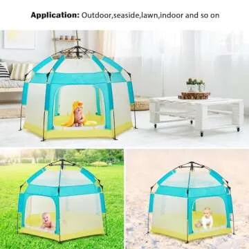 Bend River Baby Playpen with Canopy, Portable Baby Beach Tent, Toddler Play Yard Indoor and Outdoor, Foldable Mosquito Net for Infant - Green