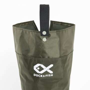 Duck and Fish Green Fishing Wader Hip Boots with Cleated Outsole