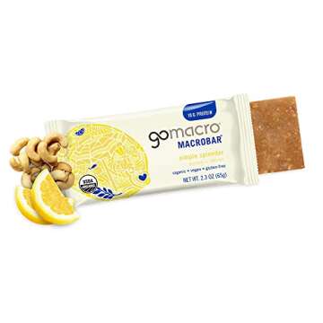 GoMacro MacroBar Organic Vegan Protein Bars - Lemon + Lemon (2.3 Ounce Bars, 12 Count)