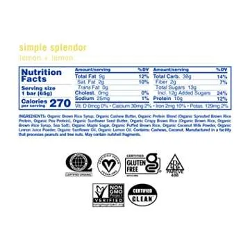 GoMacro MacroBar Organic Vegan Protein Bars - Lemon + Lemon (2.3 Ounce Bars, 12 Count)