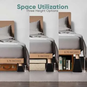 Adjustable Bed Risers by Home Intuition - Easy Space Solutions