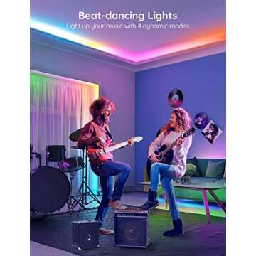 Govee 16.4ft RGBIC LED Strip Lights, Segmented Control, App Control, Remote and Control Box, Enhanced Music Mode, Scene Modes, LED Light Stip for Parties, Room, Kitchen, Holiday, Home Decor