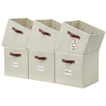 Elegant DECOMOMO Cube Storage Bins with Dual Handles for Stylish Organization