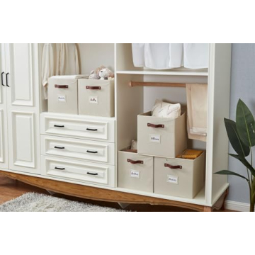 Stylish DECOMOMO Cube Storage Bins with Labels and Handles