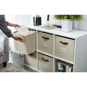 Stylish DECOMOMO Cube Storage Bins with Labels and Handles