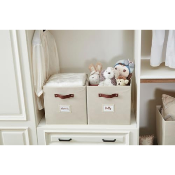 Stylish DECOMOMO Cube Storage Bins with Labels and Handles