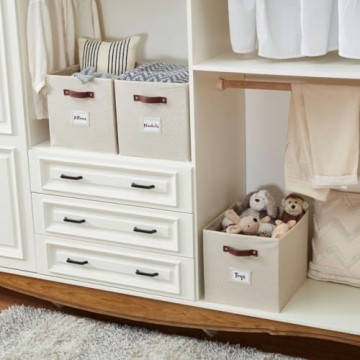 Stylish DECOMOMO Cube Storage Bins with Labels and Handles