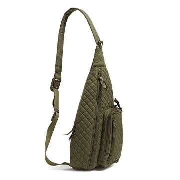 Vera Bradley Women's Cotton Sling Backpack, Climbing Ivy Green - Eco-Friendly & Stylish