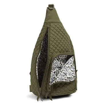 Vera Bradley Cotton Sling Backpack, Climbing Ivy Green
