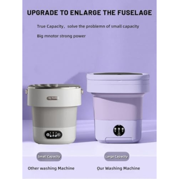 Portable Washing Machine, Mini Washer,15L Upgraded Large Capacity Foldable Washer.Deep Cleaning of Underwear, Baby Clothes and Other Small Clothes.Suitable for Apartments, Dormitories, Hotels.(Purple)