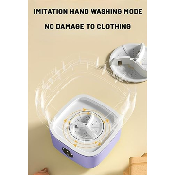 Portable Washing Machine, Mini Washer,15L Upgraded Large Capacity Foldable Washer.Deep Cleaning of Underwear, Baby Clothes and Other Small Clothes.Suitable for Apartments, Dormitories, Hotels.(Purple)