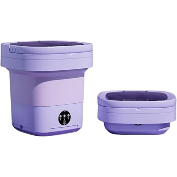 Portable Washing Machine, Mini Washer,15L Upgraded Large Capacity Foldable Washer.Deep Cleaning of Underwear, Baby Clothes and Other Small Clothes.Suitable for Apartments, Dormitories, Hotels.(Purple)