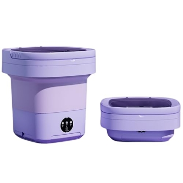 Portable Washing Machine, Mini Washer,15L Upgraded Large Capacity Foldable Washer.Deep Cleaning of Underwear, Baby Clothes and Other Small Clothes.Suitable for Apartments, Dormitories, Hotels.(Purple)