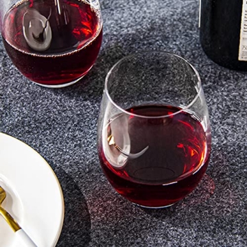 FAWLES Stemless Wine Glasses Set of 12, Elegant & Dishwasher Safe