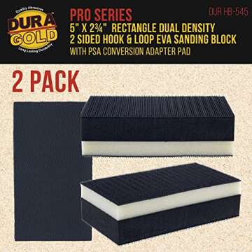 Dura-Gold Dual Density Sanding Blocks 5x2-3/4" | Pack of 2 | Quality Sanding System