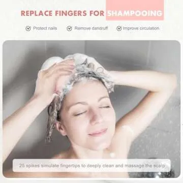 FREATECH Scalp Massager Shampoo Brush with Soft Silicone Bristles for Hair Growth and Scalp Care, Shower Hair Brush Head Massager Scalp Scrubber Exfoliator for Dandruff, Men Women Kids, Chalk Pink