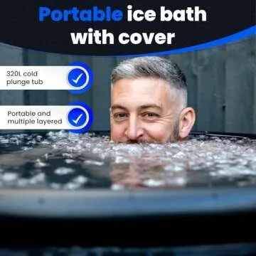 Ice Bath Tub for Athletes with Cover: 85 Gallons Cold Plunge Tub for Recovery, Multiple Layered Portable Ice Bath Plunge Pool by The Cold Pod