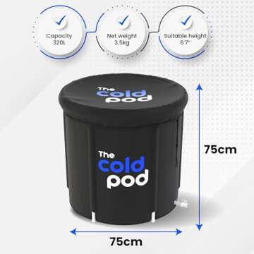 Ice Bath Tub for Athletes with Cover: 85 Gallons Cold Plunge Tub for Recovery, Multiple Layered Portable Ice Bath Plunge Pool by The Cold Pod
