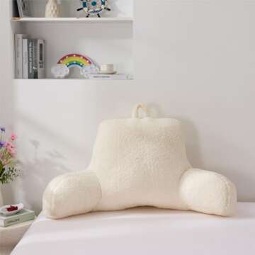 A Nice Night Sherpa Fleece Flannel Reading Pillow for Ultimate Comfort