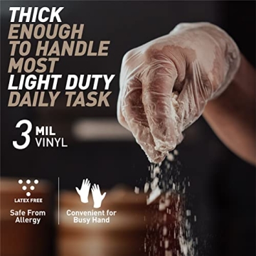 OKIAAS Disposable Gloves M Size for Food Prep and Cleaning