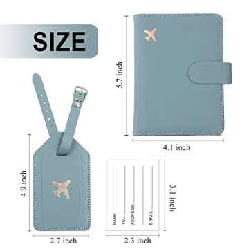 Melsbrinna Rfid Passport Holder for Travel women/Men Set Travel Suitcase Tag, Cute Passport Wallet Rfid Blocking Card Slots, Rfid Passport Cover/CaseTravel Wallet (Green1)