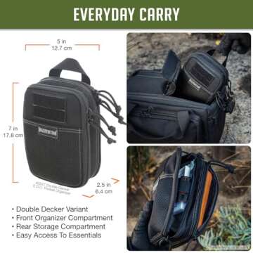 MAXPEDITION Double-Decker EDC Pocket Organizer (5” x 2.5” x 7”) EDC Pouch, Tactical Tool Pouch...