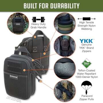 MAXPEDITION Double-Decker EDC Pocket Organizer (5” x 2.5” x 7”) EDC Pouch, Tactical Tool Pouch for Organization, MOLLE Accessories for Everyday Carry (Black) 0247B