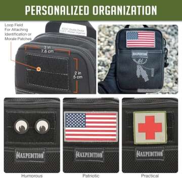 MAXPEDITION Double-Decker EDC Pocket Organizer (5” x 2.5” x 7”) EDC Pouch, Tactical Tool Pouch for Organization, MOLLE Accessories for Everyday Carry (Black) 0247B