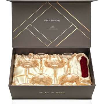 Luxury Coupe Glasses Set - Handcrafted Vintage Design