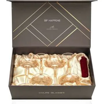 Luxury Coupe Glasses Set - Handcrafted Vintage Design