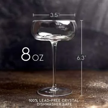 Luxury Coupe Glasses Set - Handcrafted Vintage Design