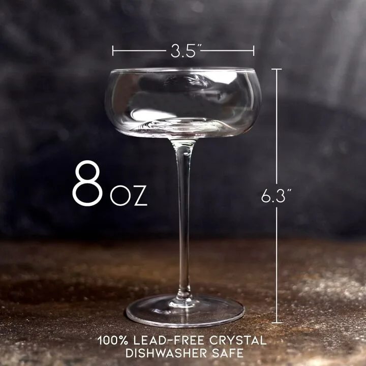 Luxury Coupe Glasses Set - Handcrafted Vintage Design