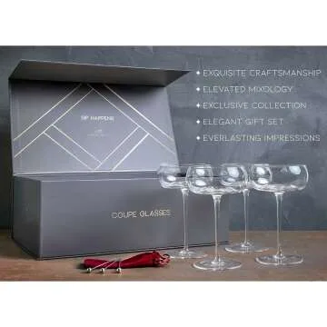 Luxury Coupe Glasses Set - Handcrafted Vintage Design
