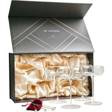 Luxury Coupe Glasses Set - Handcrafted Vintage Design