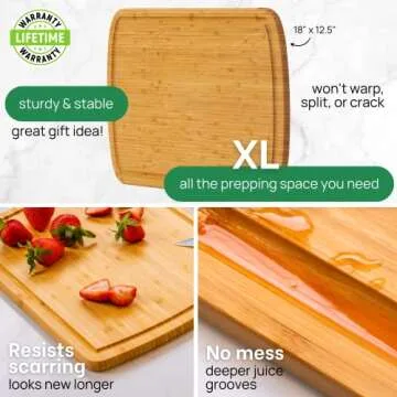 Extra Large Bamboo Cutting Board for Eco-Friendly Cooking