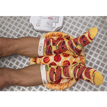 Rainbow Socks - Pizza Box Socks - 4 pairs MIX Hawaii Italian Pepperoni Cotton Socks L Made In EU