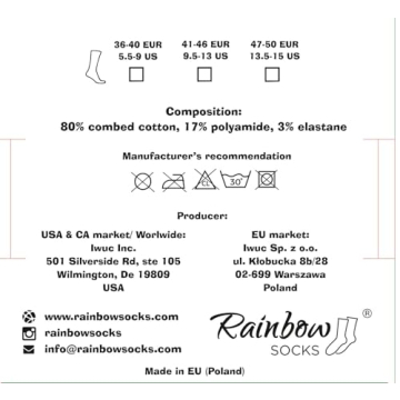 Rainbow Socks - Pizza Box Socks - 4 pairs MIX Hawaii Italian Pepperoni Cotton Socks L Made In EU