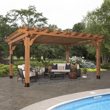 Backyard Discovery Beaumont Cedar Wood Pergola 16' x 12' Kit