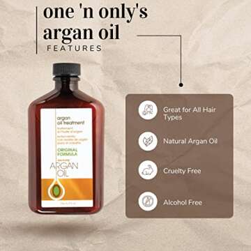 One 'n Only Argan Oil Hair Treatment - Hair Oil Smoothes and Strengthens Dry Damaged Hair, Eliminate...