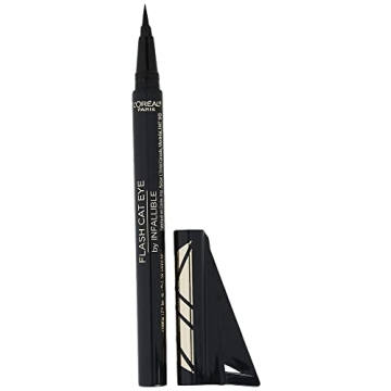 L'Oreal Paris Makeup Infallible Flash Cat Eye Waterproof Liquid Eyeliner, Black, 0.44 oz.