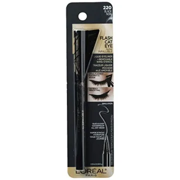 L'Oreal Paris Makeup Infallible Flash Cat Eye Waterproof Liquid Eyeliner, Black, 0.44 oz.