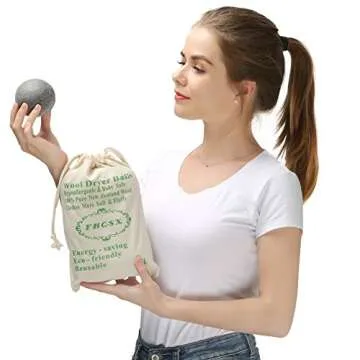 Wool Dryer Balls 6-Pack, Reusable, Saves Drying Time Natural Fabric Softener Great Gift Ideas, Grey