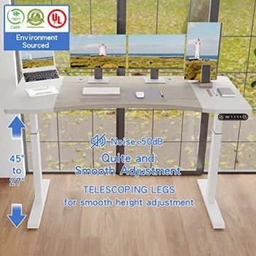 BUNOEM Adjustable Dual Motor Standing Desk 63x30